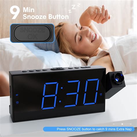 Digital Projection Alarm Clock For Bedroom Large Led Alarm Clock With