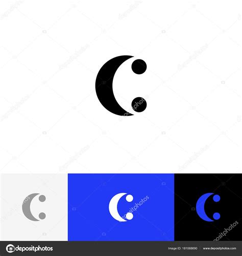 C With Two Dots Vector Minimalism Logo Icon Symbol Sign From