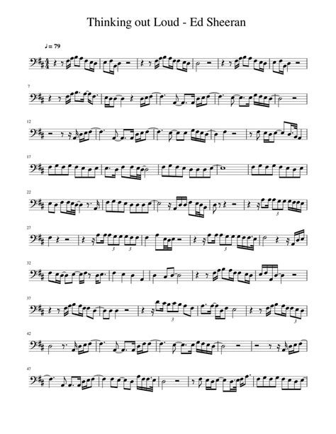 Thinking Out Loud Ed Sheeran Sheet Music For Cello Solo