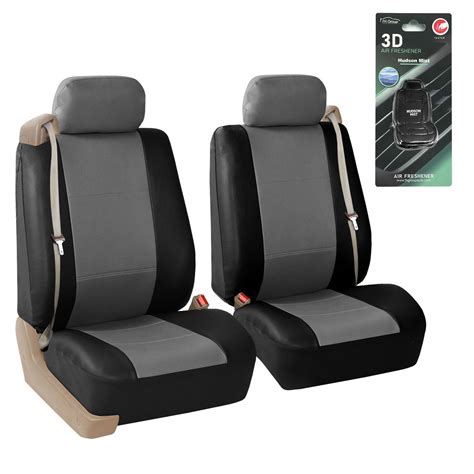 FH Group All Purpose Built In Seat Belt PU Leather Seat Covers Front Set