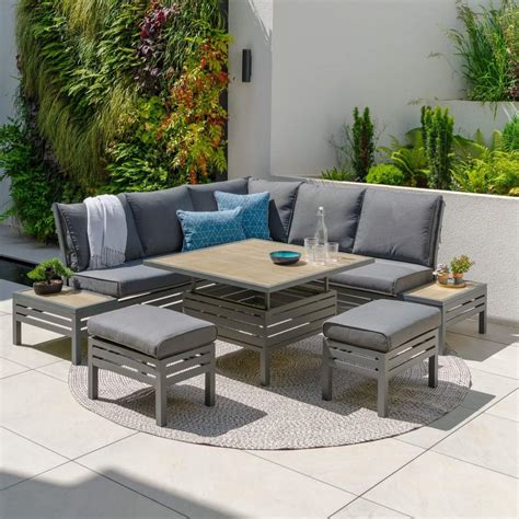 Lg Outdoor Monza Deluxe Modular Dining Set With Adjustable Table