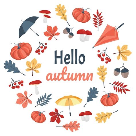 Premium Vector Hello Autumn Season Flat Design