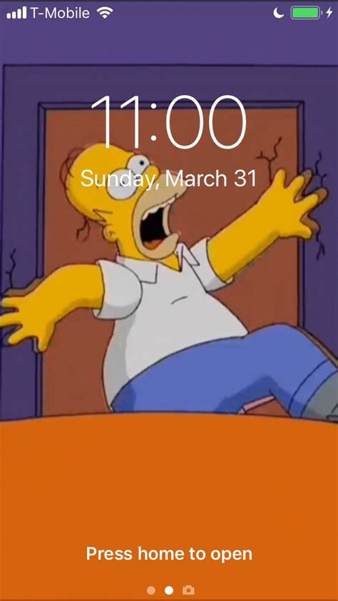 An Image Of The Simpsons On His Phone