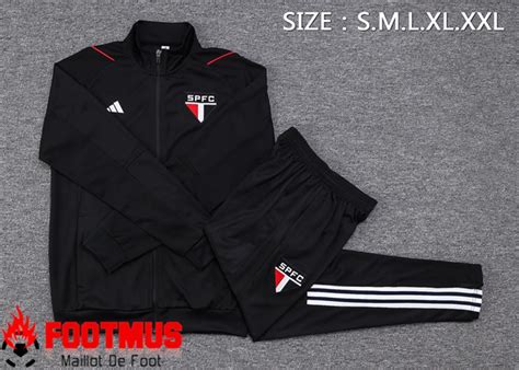 Plus Beau Ensemble Survetement De Foot Veste Sao Paulo Fc Noir