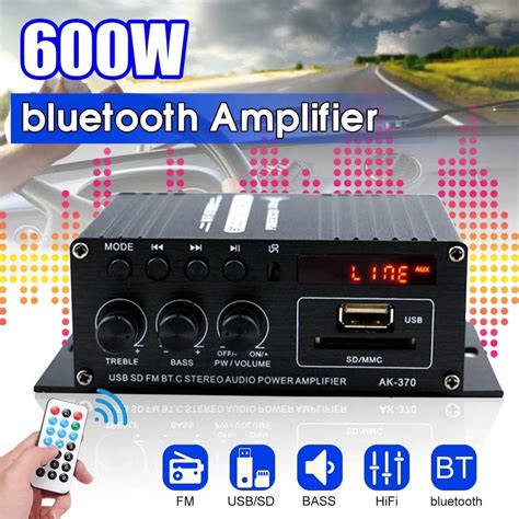 A170 AK370 Amplificador De Potência Bluetooth Car Home Mini Receptor De