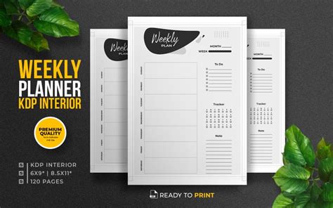 Weekly Planner KDP Interior 287188 TemplateMonster