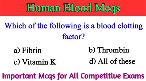 Human Blood Mcq Blood Mcqs Blood Mcqs With Answers Human Blood