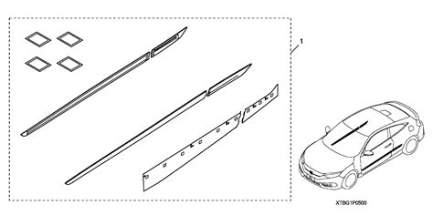 Honda Civic Molding Body Side Nh P White Orchid P Tbg