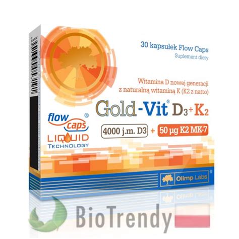 Gold Vit D3 K2 Tabletki Z Witaminami BioTrendy