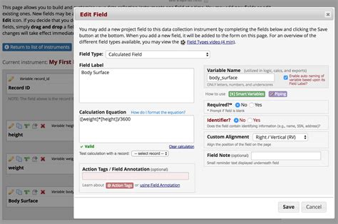 How Does One Add A Field To Calculate Body Surface Area In Redcap Researchgate