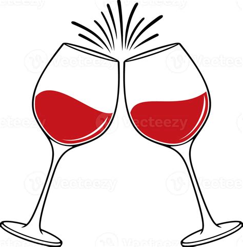 Red Wine Glasses Clink Cheers Wineglasses Png Illustration 23974924 Png