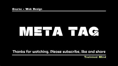 Learn Meta Tags In Html In Hindi What Is Meta Tag In Html For