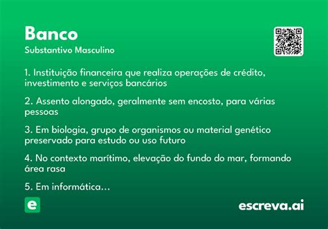 Significado Da Palavra Banco - Banco - Significado e Sinônimo - escreva.ai
