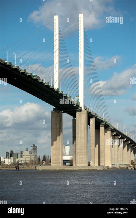 The Queen Elizabeth Ii Bridge Across The River Thames At Dartford Stock