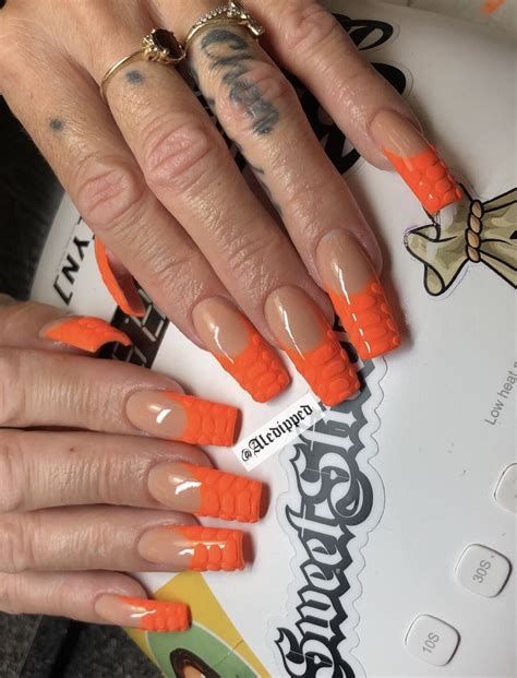 Neon orange nails | Orange nails, Neon orange nails, Summer nails