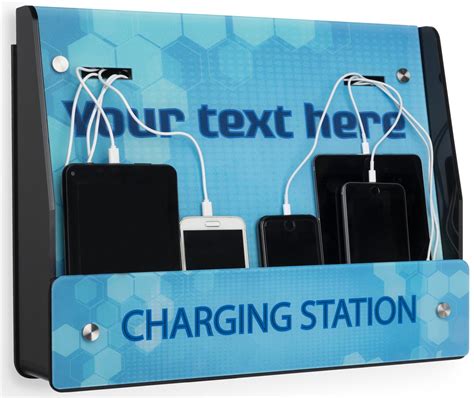 Wall Mount Mobile Charging Station | Custom Text Option