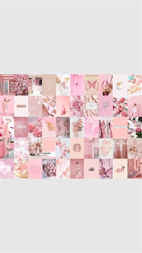 просто истетика цветов Collage Wände Foto Wandcollage Pink ästhetik