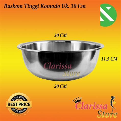 Jual Baskom Tinggi Cm Stainless Steel Cm Mixing Bowl Baskom Komodo