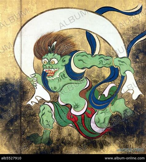 Japan The Wind God Fujin Detail From A Screen By Ogata Korin 1658 1716 Colour On Gold