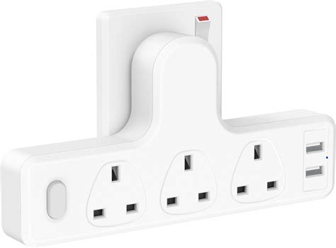 Pro Elec Sl675 3 Way 13amp Socket Adapter 3 Plug Sockets White