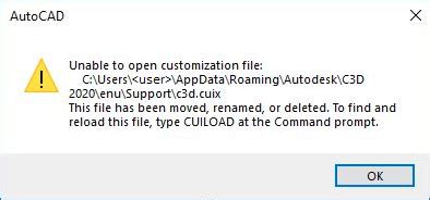 Unable To Open Customization File And Ribbon Not Loading In Autocad