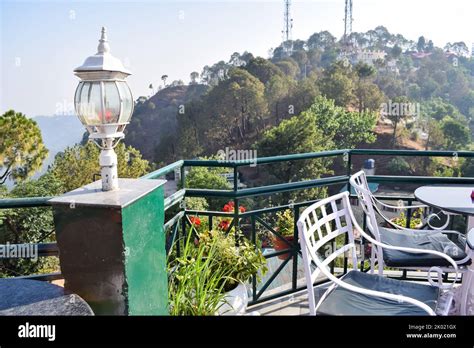 Early Morning View Of Modern Rooftop Restaurant At Kasauli Himachal