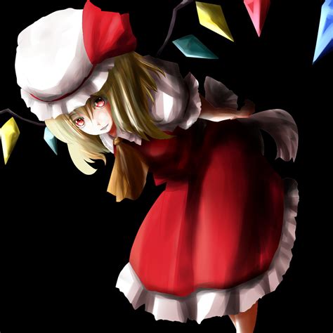 Safebooru 1girl Ao Shiba Blonde Hair Bow Flandre Scarlet Hat Hat Bow