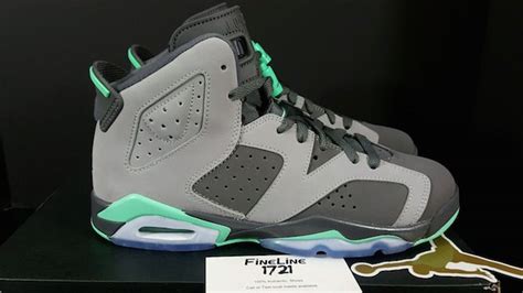 Air Jordan 6 GS Grey Green Glow - Sneaker Bar Detroit