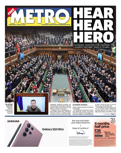 Metro Front Page 9th Of March 2022 Tomorrow S Papers Today