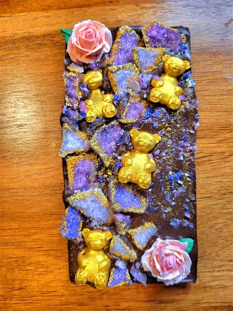 Amethyst Geode Sugar Bear Milk Chocolate Bar Etsy