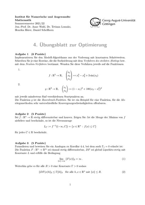 Blatt Sommermester Institut F R Numerische Und Angewandte