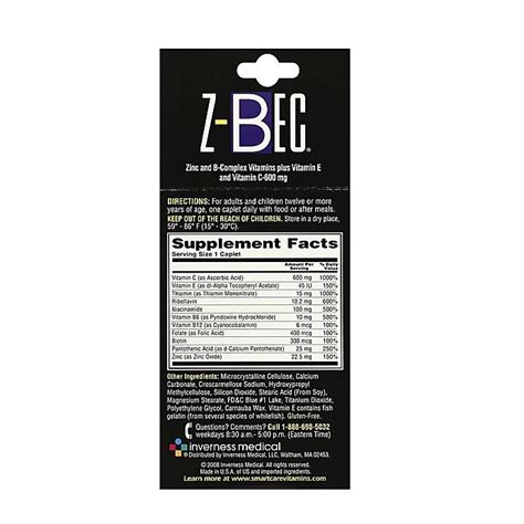 SmartCare Z Bec B Complex Supplement 60 Ct Shipt