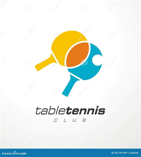 Ping Pong Rackets Logo Design Template Stock Vector Illustration Of