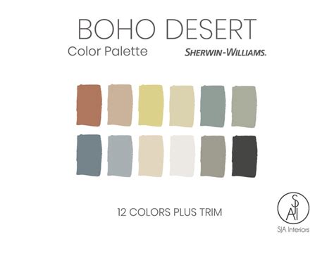 Boho Desert Color Palette Sherwin Williams Interior Paint Etsy