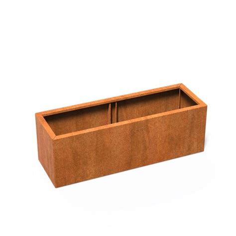 Pot Rectangulaire ANDES CONNECT KIT Sans Fond En Acier Corten