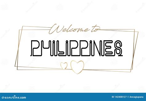 Philippines Welcome To Text Neon Lettering Typography Word For