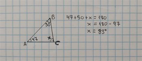 Determina La Medida Del Angulo C De Un Triangulo Si Sus ángulos Internos Son 47° Y 50° Brainly Lat