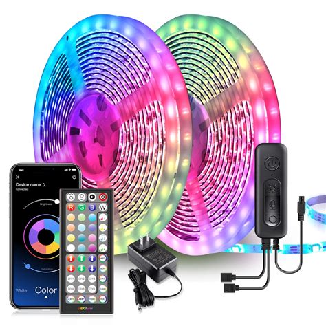 Ft Led Strip Lights Music Sync Color Changing Rgb Led Strip Key