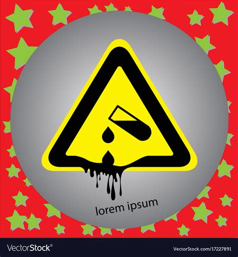 Corrosive Substance Or Acid Warning Sign Vector Image