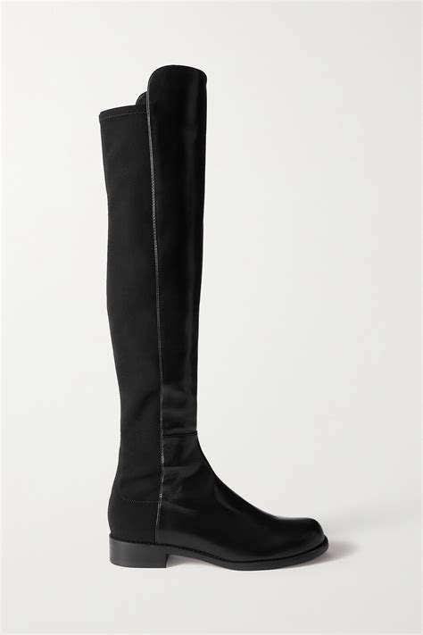 Stuart Weitzman Lift Leather Knee High Boot In Black Modesens