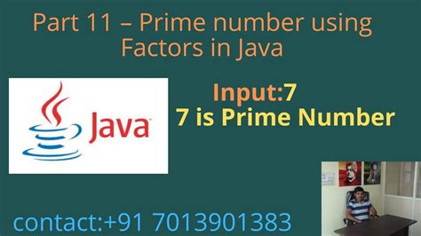 Prime Number Using Factors In Java Part 11 Youtube