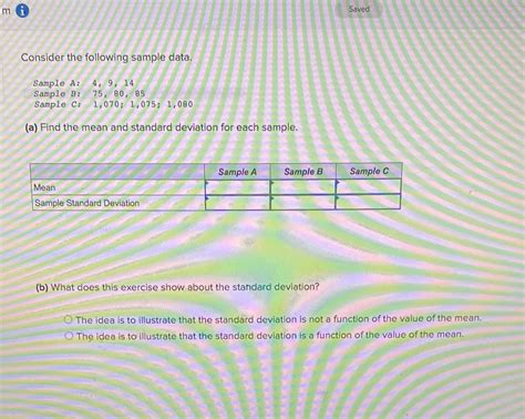 [solved] M Saved Consider The Following Sample Data Sample A 4 9 14
