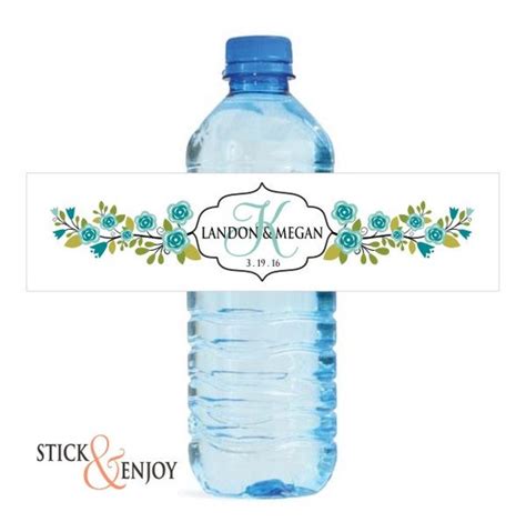 Custom Waterproof Water Bottle Labels Self Adhesive Wedding Etsy