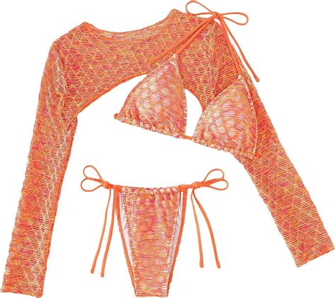 Shenhe Womens Halter Triangle Bikini Side Tie Cheeky 3