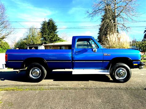 1991 Dodge Ram Diesel W 350 1 Ton 4x4 Single Cab Long Box 5sp Manuel