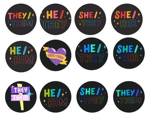 Pronouns Button Template Etsy