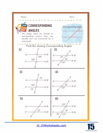 Corresponding Angles Worksheets - 15 Worksheets.com