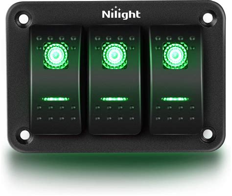 Nilight Gang Aluminum Rocker Switch Panel Toggle Dash Pin On Off