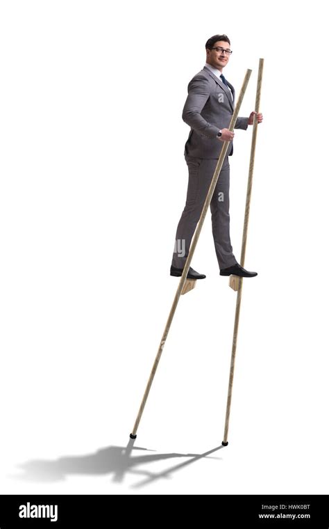 Business Man Stilts Cut Out Stock Images Pictures Alamy