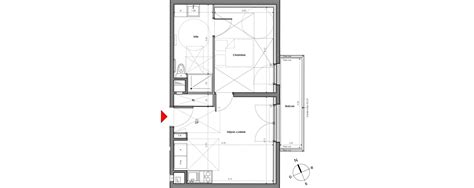 Plan appartement T2 de 38 75 m² neuf résidence Les Senioriales de